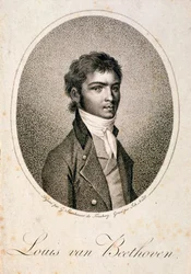 Portrait de Louis van Beethoven (1712-73) gravé par Johann Joseph Neidl (1776-1832)
